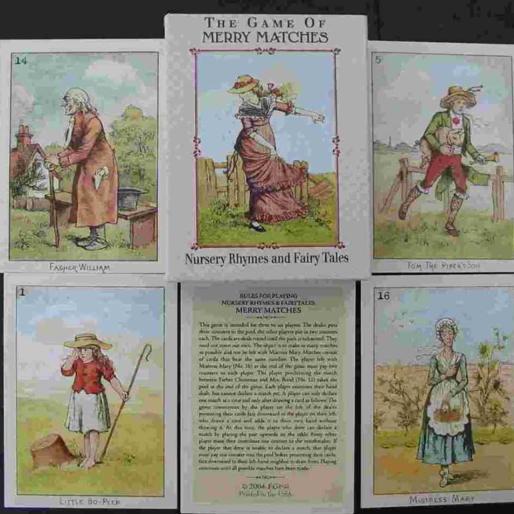 Vintage Repro Playing Cards Game Merry Matches Nursery Rhymes Fairy Tales NIB